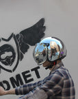 Silver Retro Motorcycle Helmet DOT ECE Certified Ergonomic Design 7