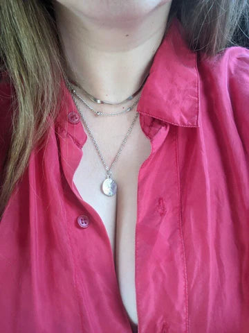 Silver triple necklace 4