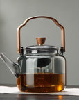 SmokedGlass | Elegant Natural Wood Tea Brewing Teapot (≈79 characters without spaces) 0