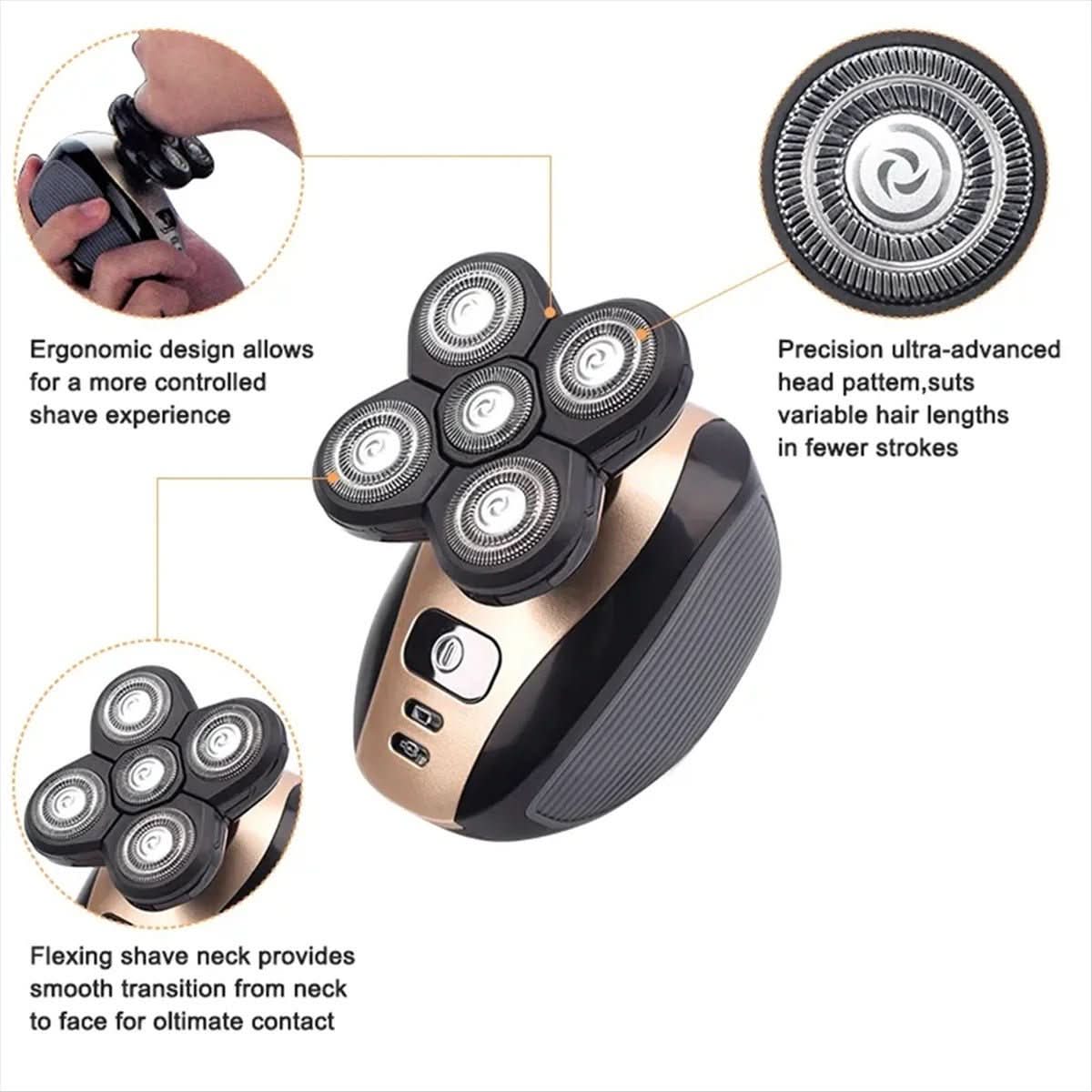 SmoothTrim | 3-in-1 Electric Trimmer with Floating Shaving Heads and Attachments 7