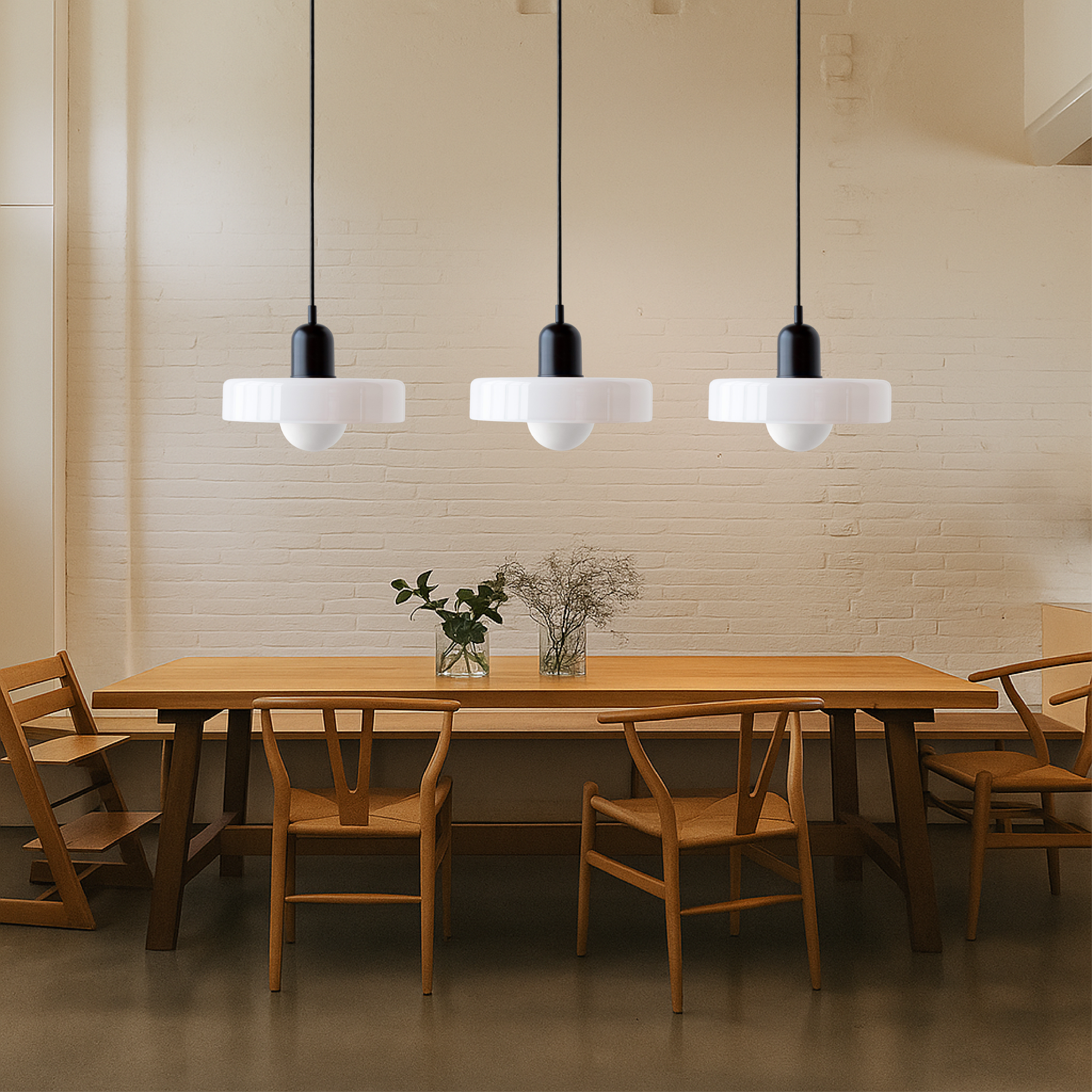 SoftGlow | 3-head Bauhaus Colored Glass Pendant Lamp for Home Living 1