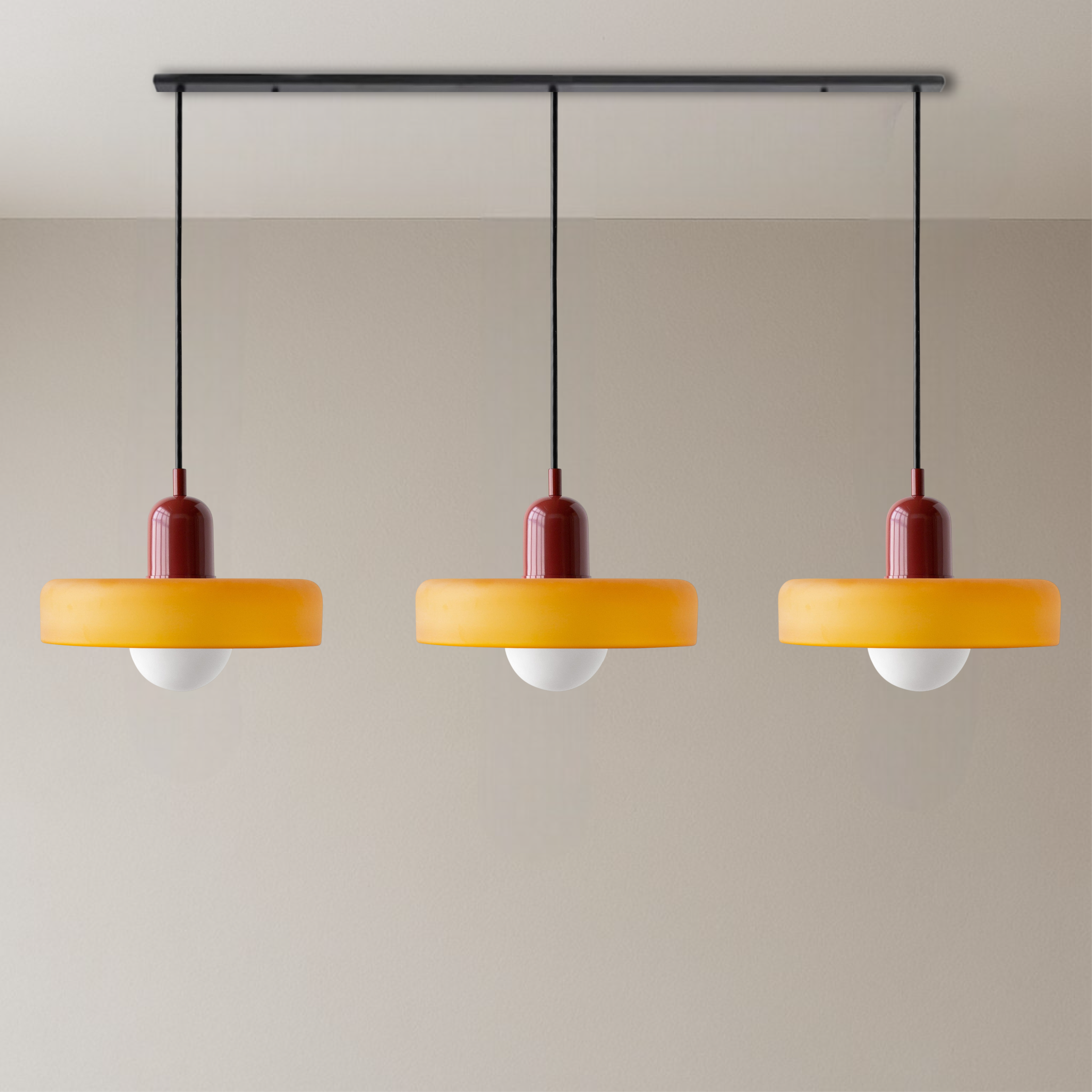 SoftGlow | 3-head Bauhaus Colored Glass Pendant Lamp for Home Living 12