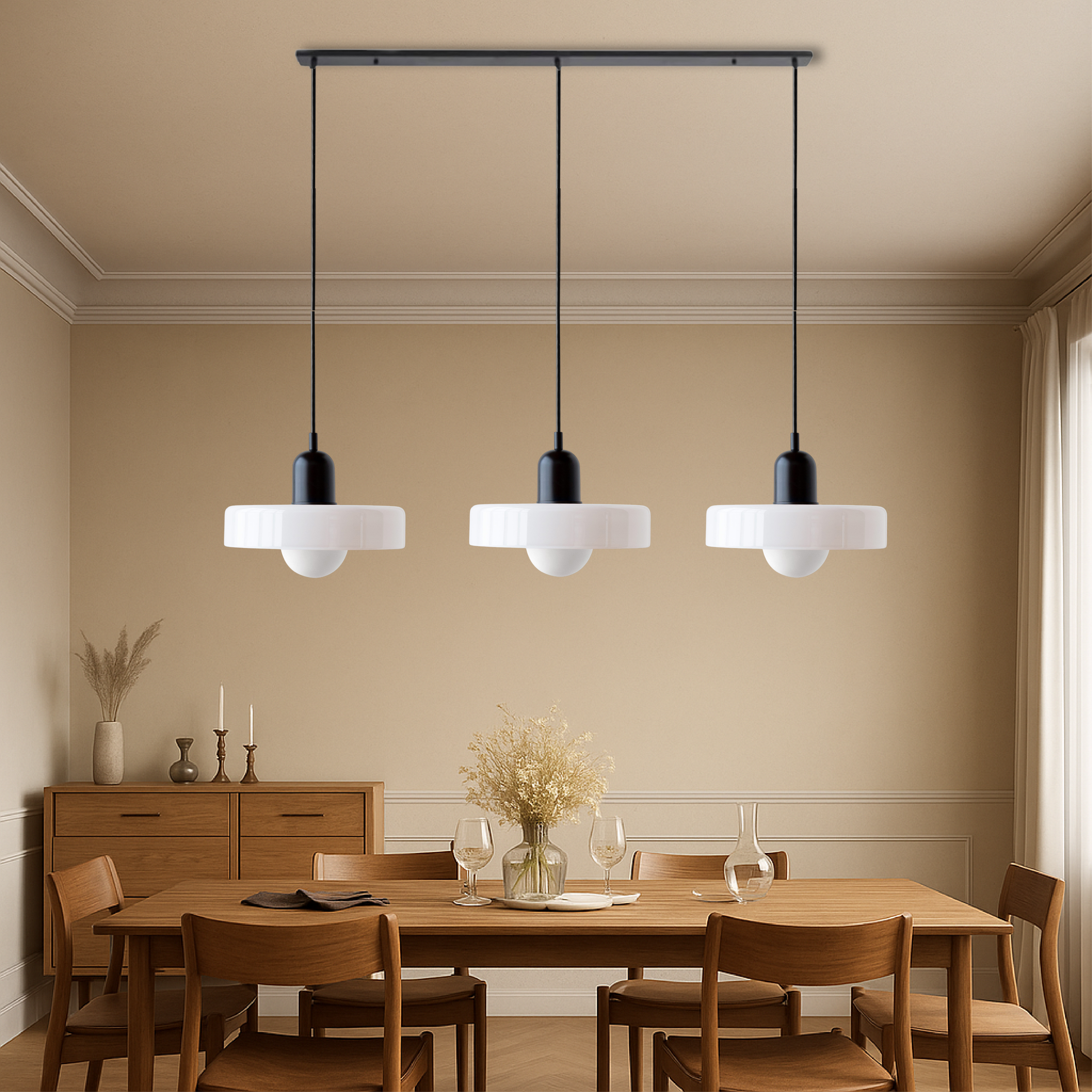 SoftGlow | 3-head Bauhaus Colored Glass Pendant Lamp for Home Living 2