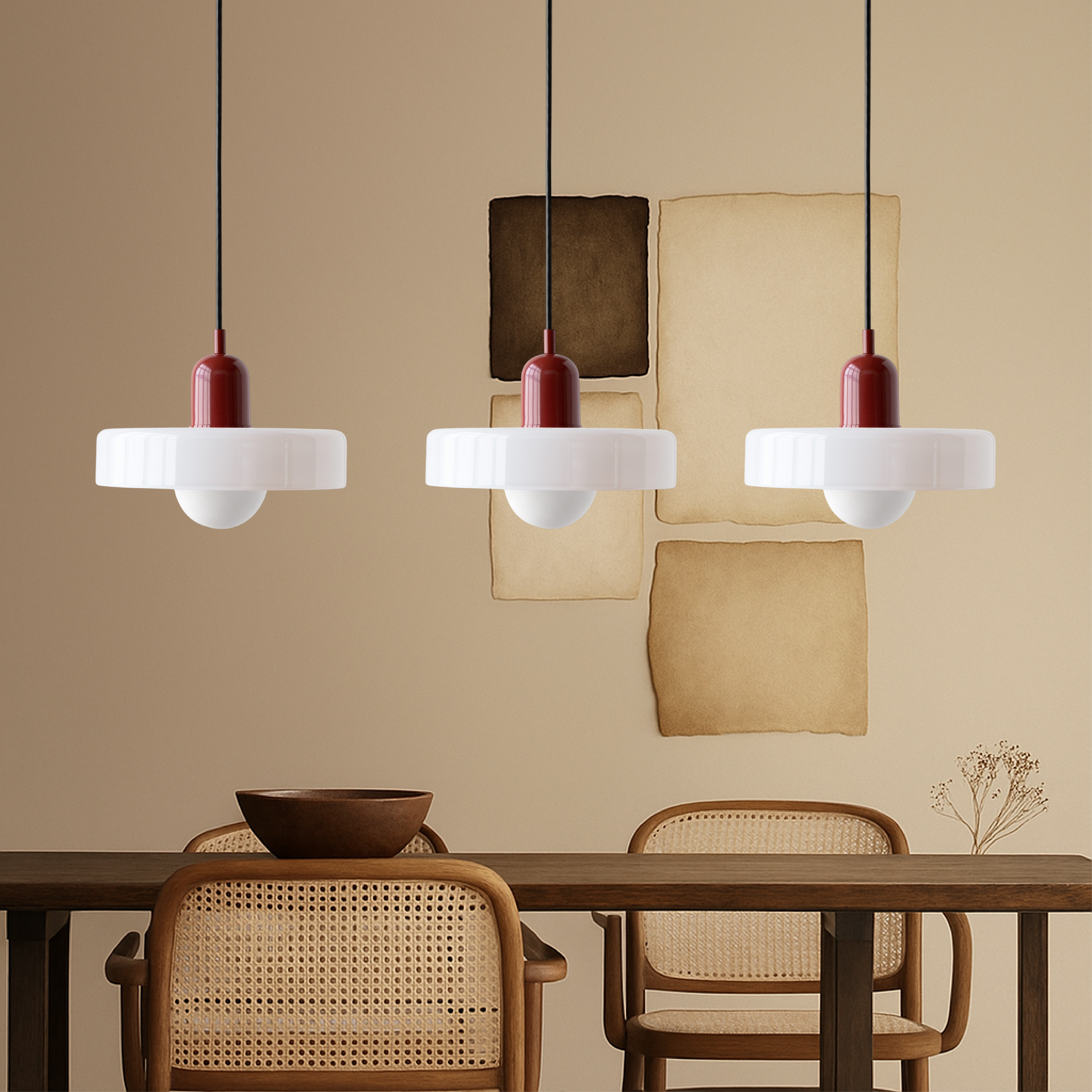 SoftGlow | 3-head Bauhaus Colored Glass Pendant Lamp for Home Living 3