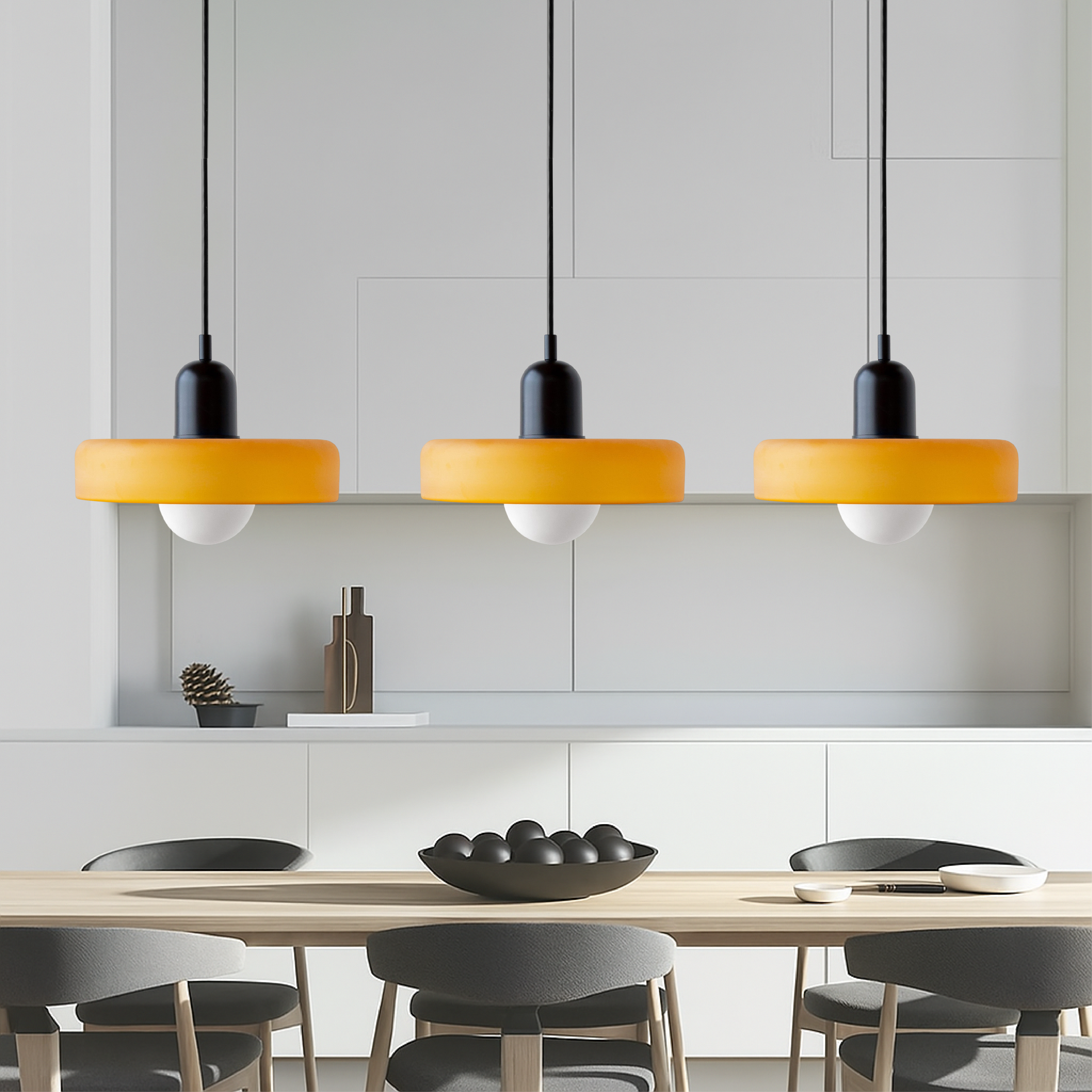 SoftGlow | 3-head Bauhaus Colored Glass Pendant Lamp for Home Living 5