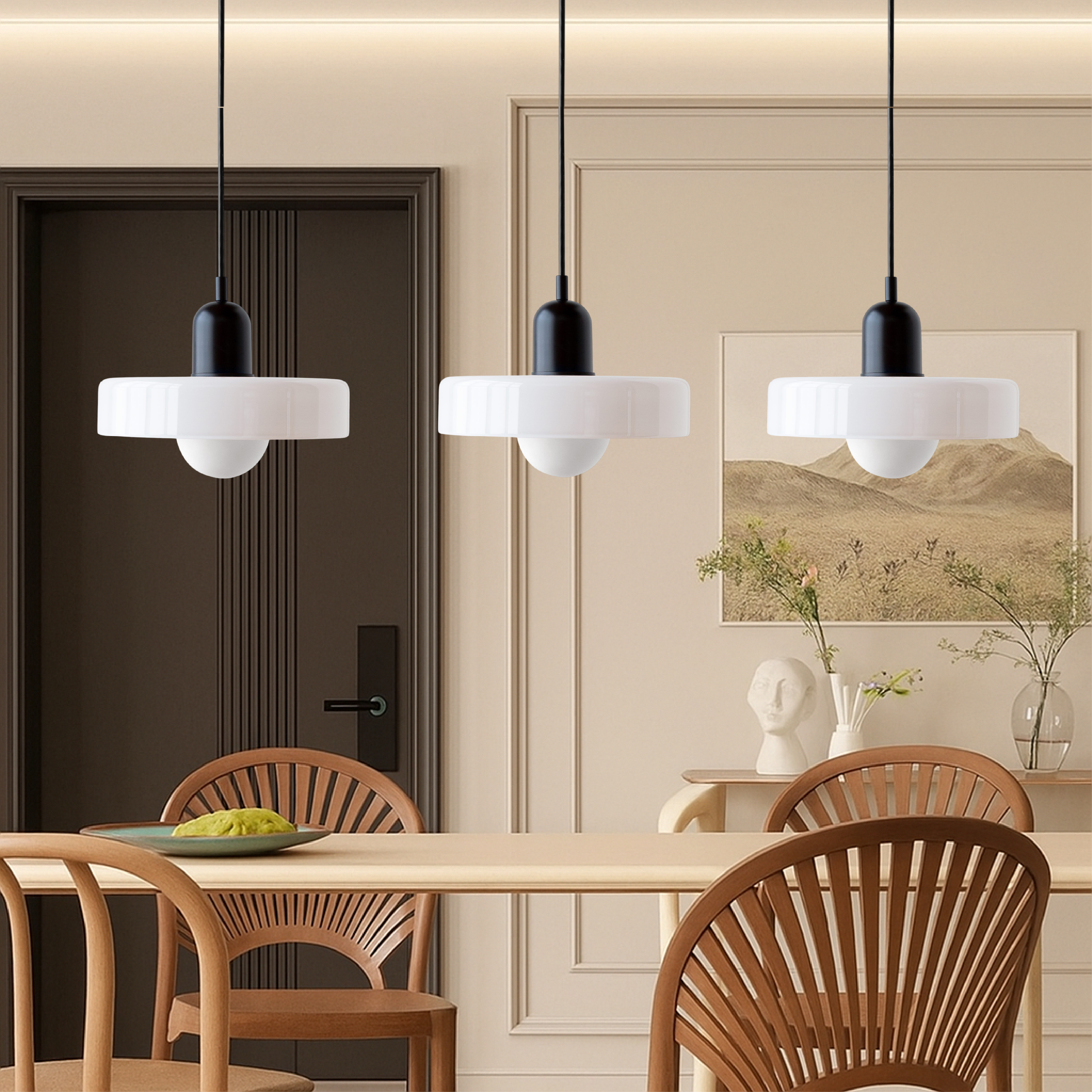 SoftGlow | 3-head Bauhaus Colored Glass Pendant Lamp for Home Living 7