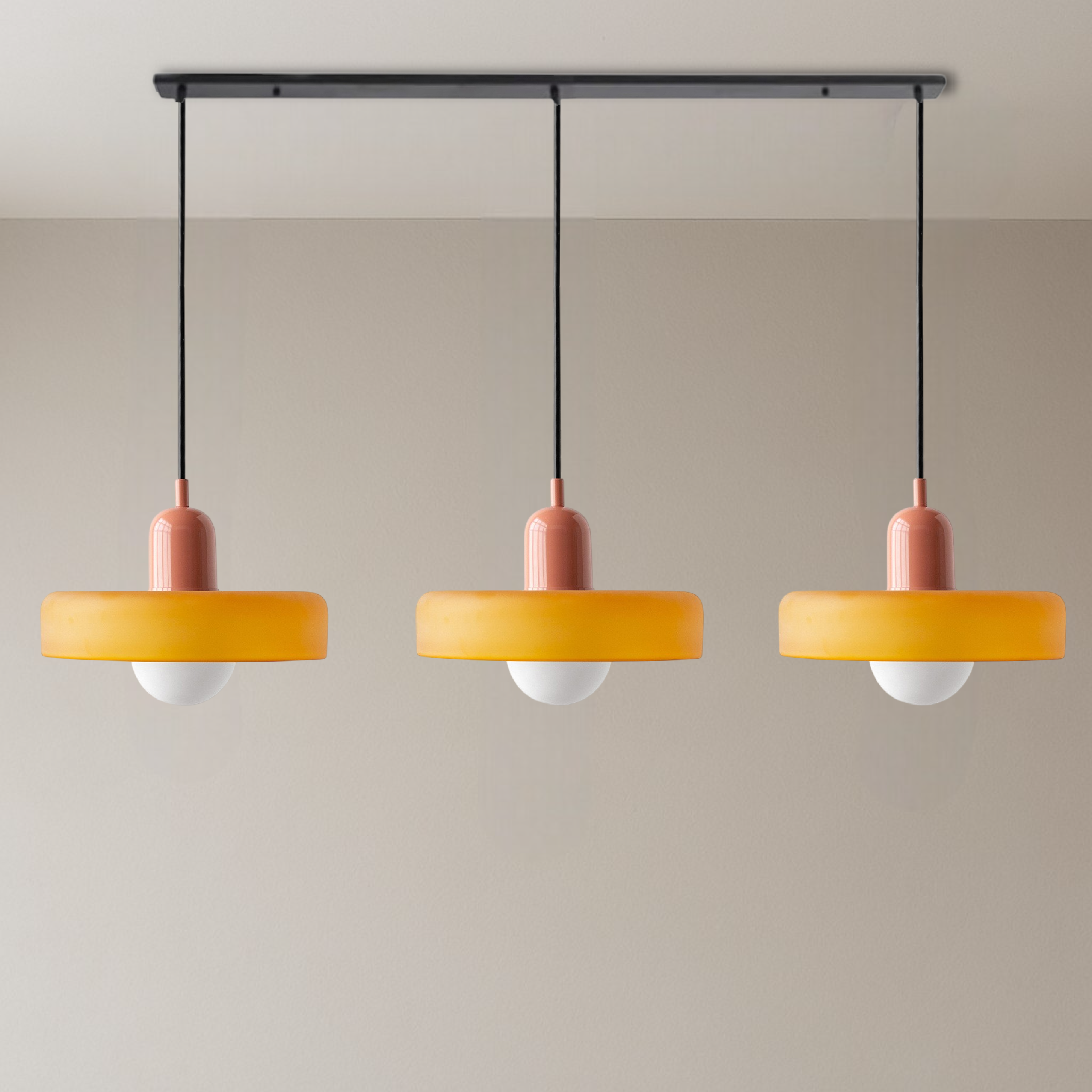 SoftGlow | 3-head Bauhaus Colored Glass Pendant Lamp for Home Living 9