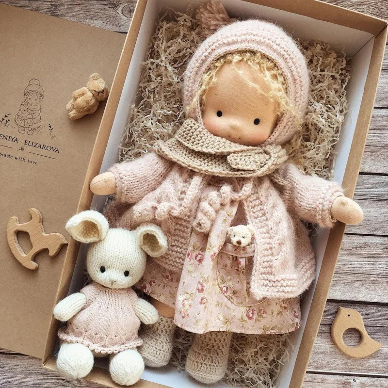 Soft Plush Toys Waldorf Handmade Cute Cotton Stuffed Plush Doll Packaging Dolls Fabricchanging Box Best Children Birthday Gifts 4