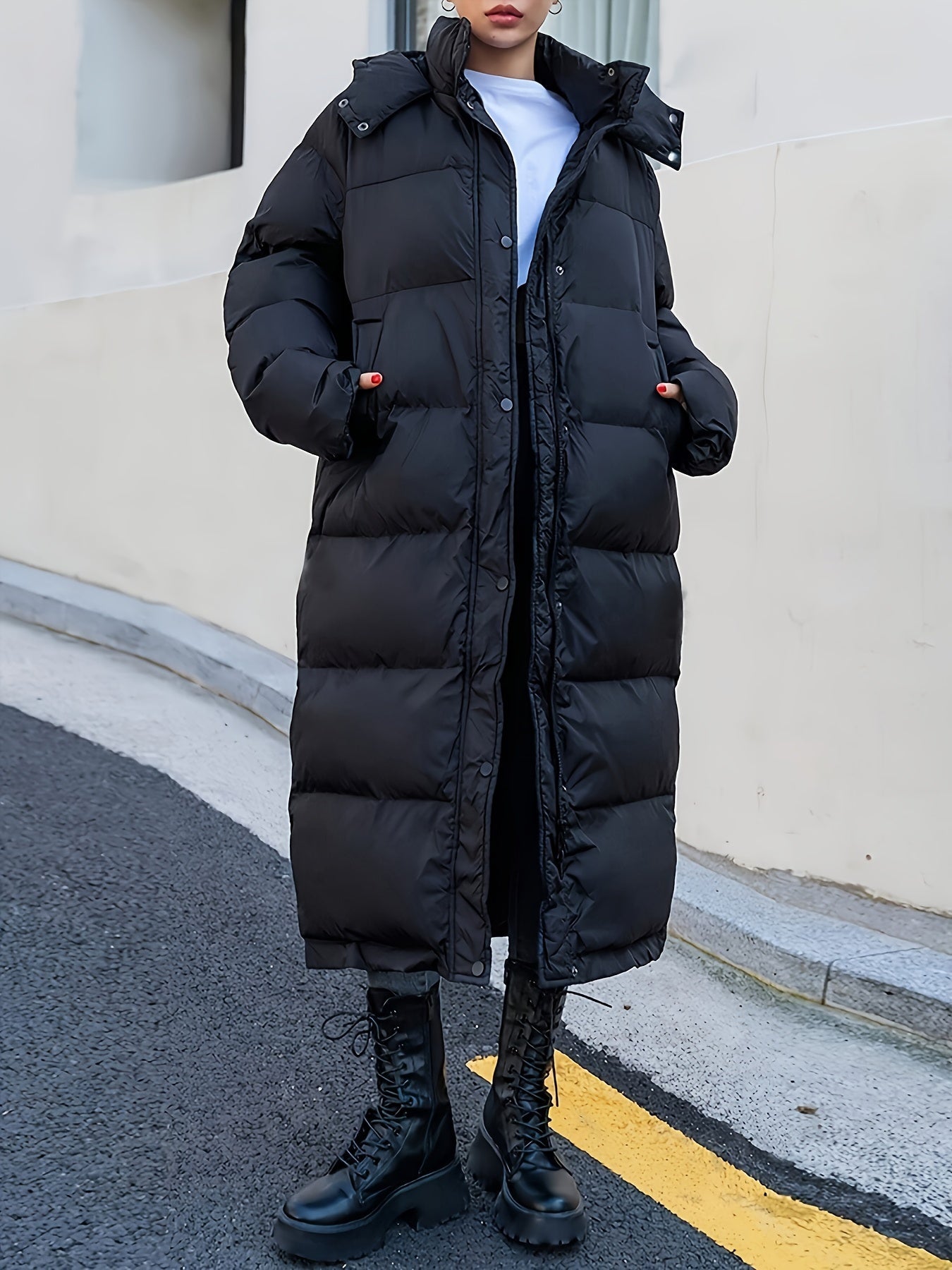 Sophia | Stylish Warm Long Puffer Coat for Women 0
