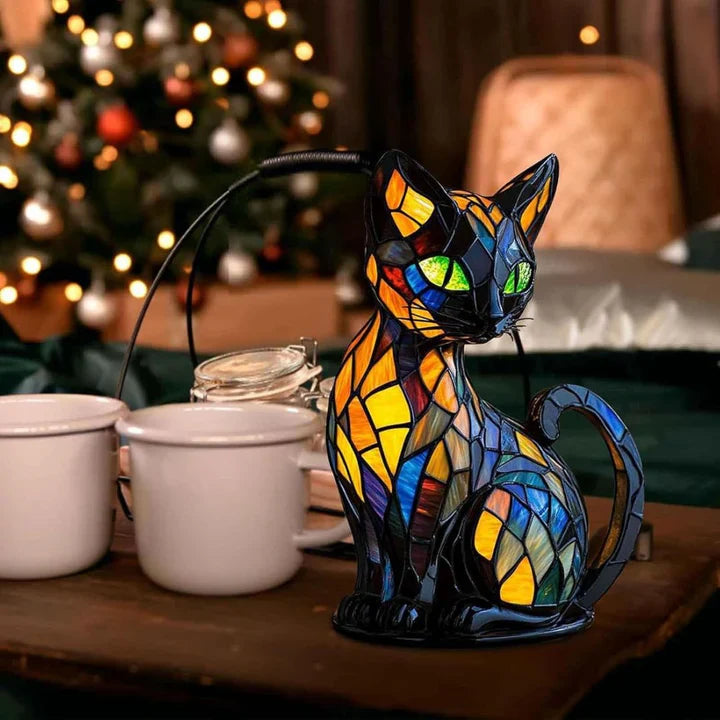 Stained Glass Cat Table Lamp 1