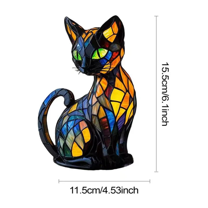Stained Glass Cat Table Lamp 6