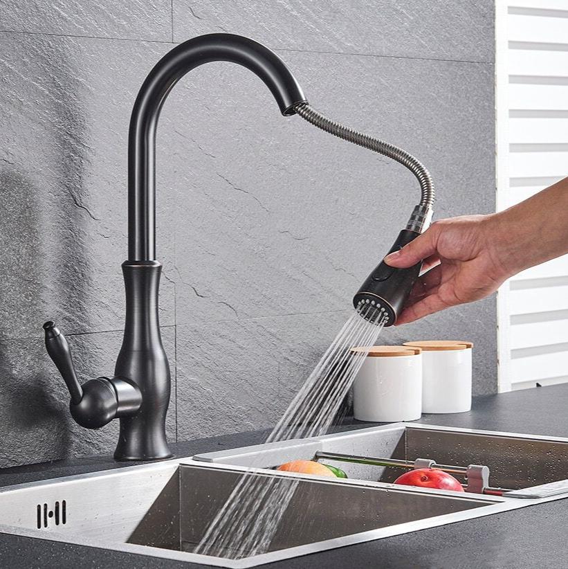 Stainless Steel Kitchen Faucet with Pull-Out Sprayer - Modern Extendable Sink Faucet for Easy Access and Convenient Use 2