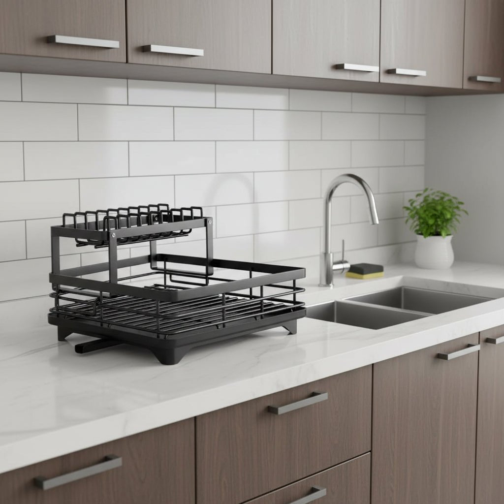 Stainless Steel | Elegant Space-Saving Foldable Dish Rack 1