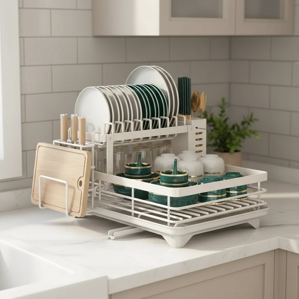 Stainless Steel | Elegant Space-Saving Foldable Dish Rack 3