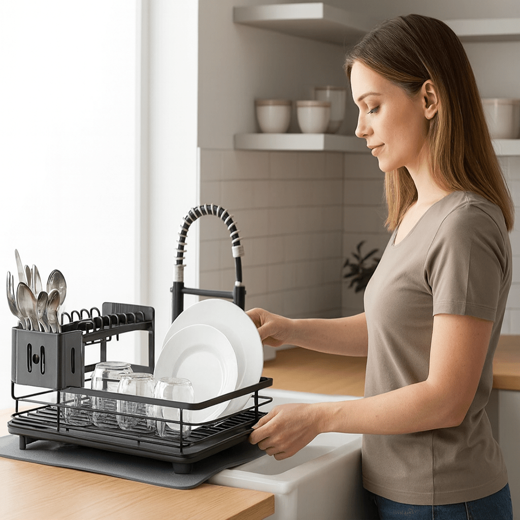 Stainless Steel | Elegant Space-Saving Foldable Dish Rack 4