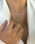 Star light and necklace silver set 0