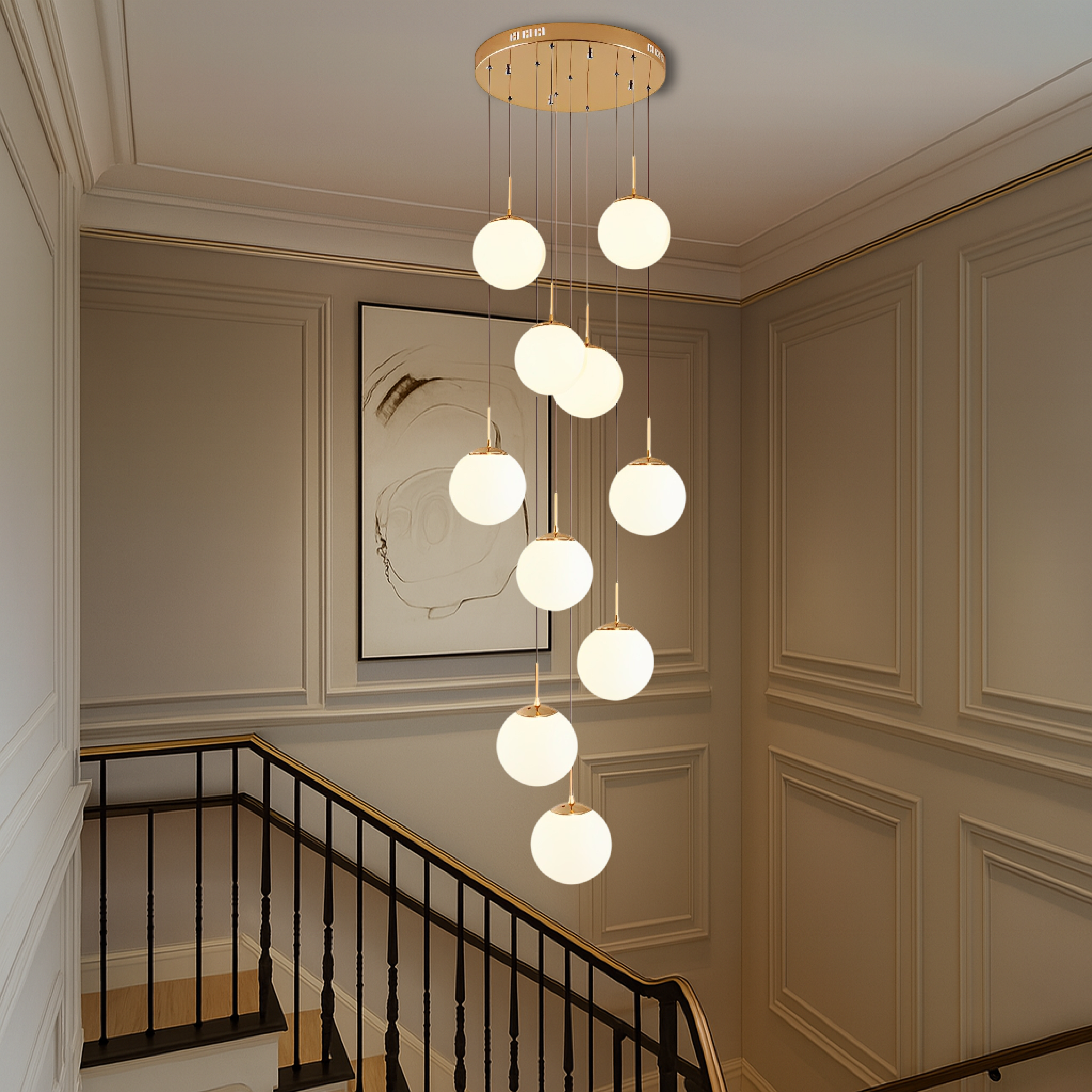 Steellan | Elegant Scandinavian Staircase Chandelier 1