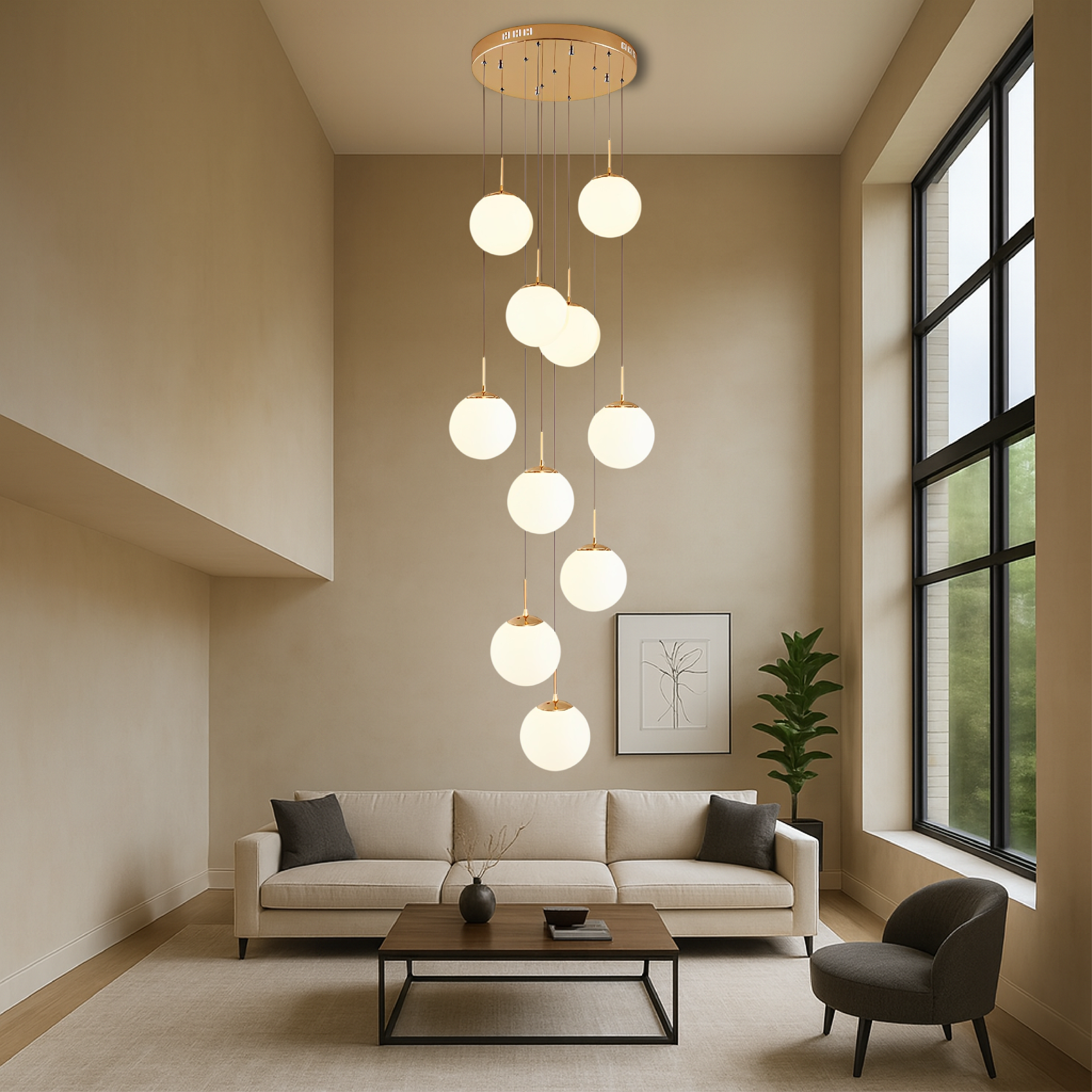 Steellan | Elegant Scandinavian Staircase Chandelier 3