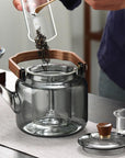 SteepHaus | Premium Glass Teapot with Wooden Lid & Stainless Infuser 1
