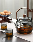 SteepHaus | Premium Glass Teapot with Wooden Lid & Stainless Infuser 3
