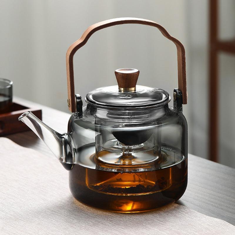 SteepHaus | Premium Glass Teapot with Wooden Lid & Stainless Infuser 4