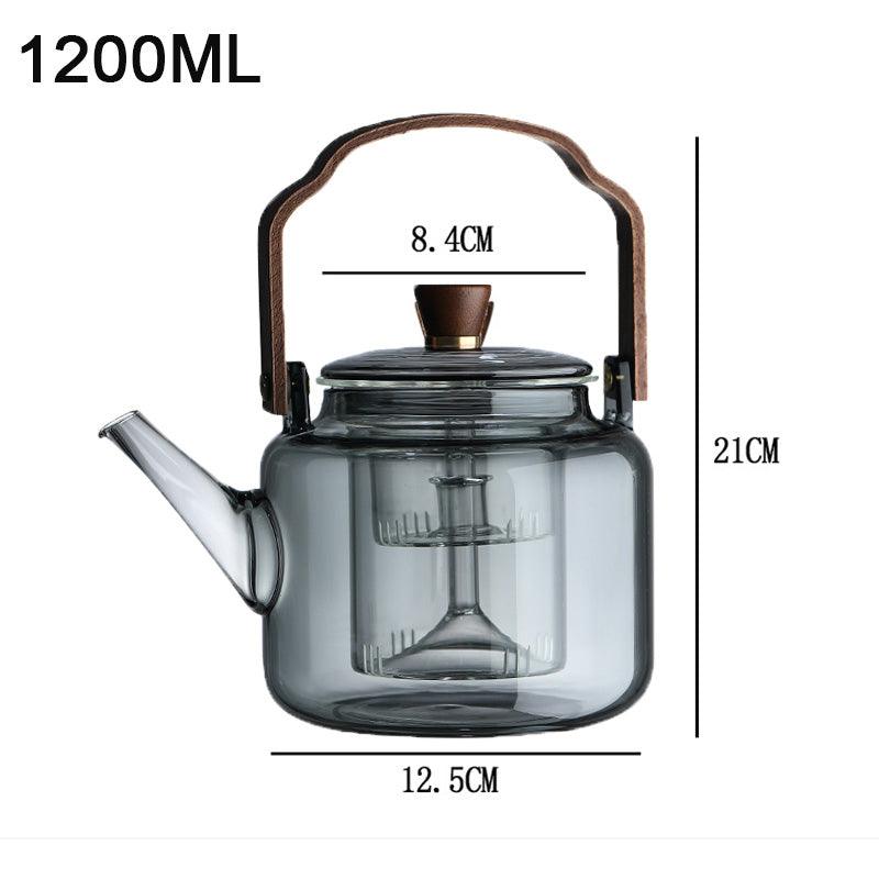 SteepHaus | Premium Glass Teapot with Wooden Lid &amp; Stainless Infuser 6