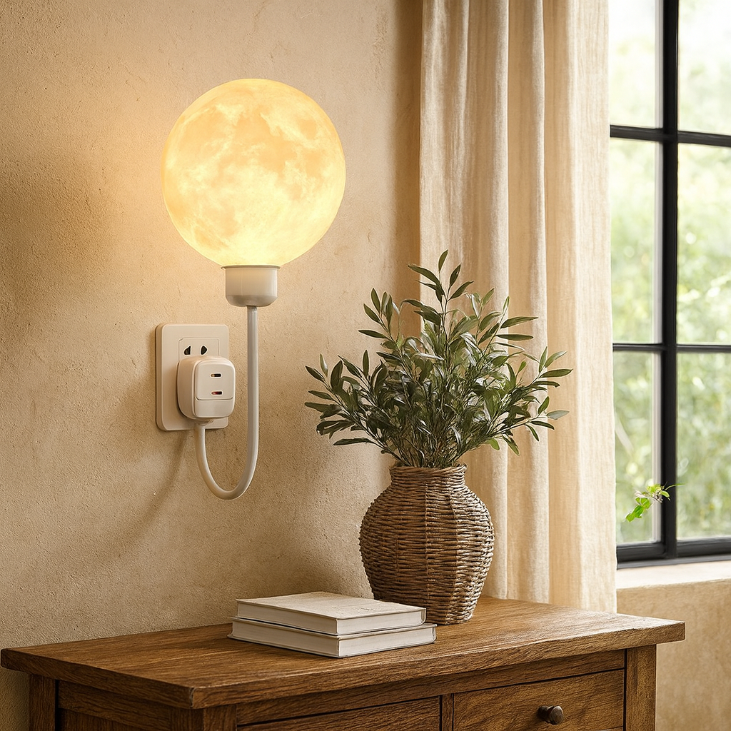 StoneGlow | Plug-in Moon Wall Lamp for Elegant Interior 3