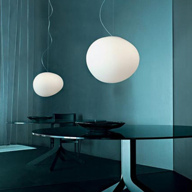 StoneLuxe - Modern Cream Glass Suspension Lamp 0