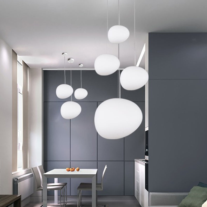 StoneLuxe - Modern Cream Glass Suspension Lamp 1