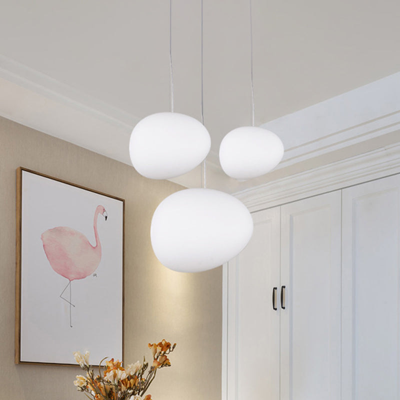 StoneLuxe - Modern Cream Glass Suspension Lamp 2