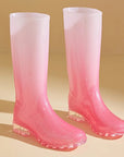 StormGlow | Stylish Waterproof Gradient Pink to White Rain Boots Women 3