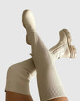 Stretch Knit Black Knee High Boots for Women – Comfortable Long Boots with Sleek Design 0