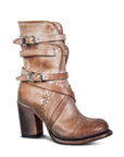 Stylish Black Leather Ankle Boots for Women with Chunky Heel and Distressed Finish 3