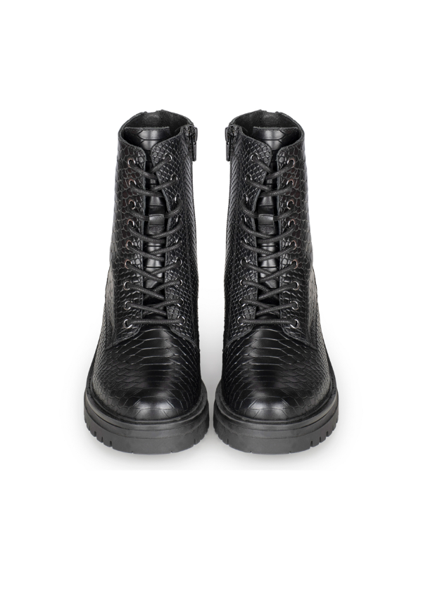 Stylish Python-Pattern Lace Up Boots for Women – Comfortable and Versatile Footwear 3