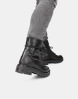 Stylish Python-Pattern Lace Up Boots for Women – Comfortable and Versatile Footwear 4