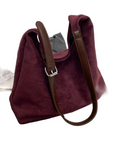 Stylish Suede Handbag with Adjustable Strap and High Capacity – Elegant Trunk Design 2