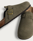 Stylish Women's Sandals - Suede Mules with Cork Insole and Arch Support for All-Day Comfort 0