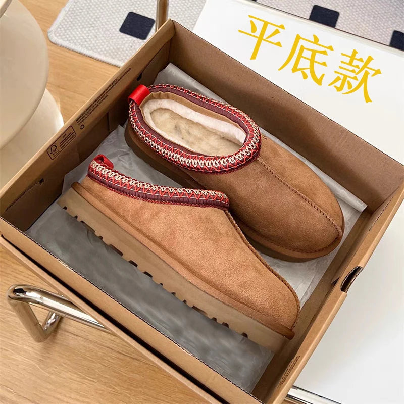Stylish Women’s Ultra Mini Platform Booties – Brown Ankle Boots with Warm Fur Lining for Winter 0