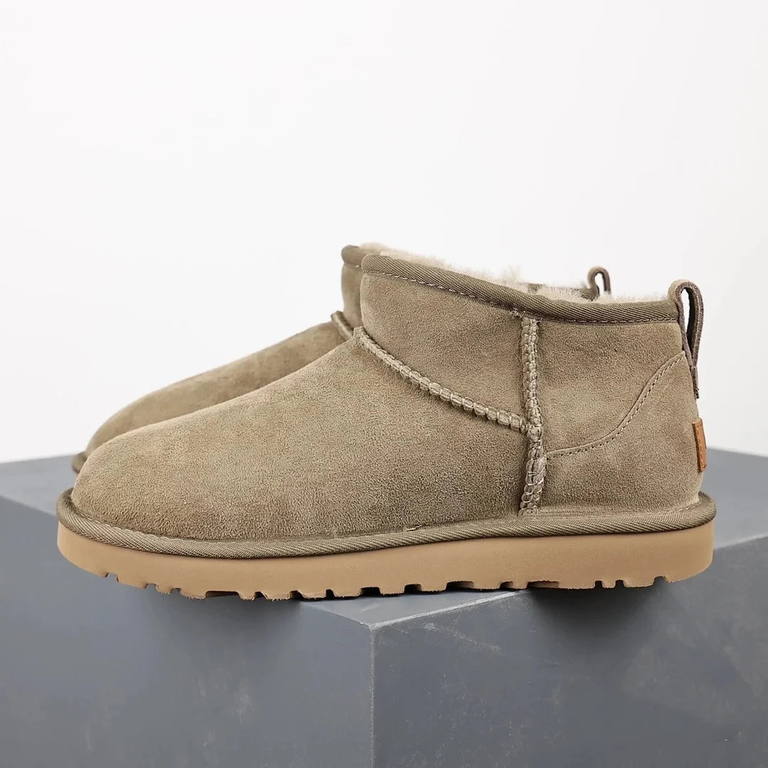 Stylish Women’s Winter Ankle Boots – Beige Platform Booties with Warm Fur Lining 0