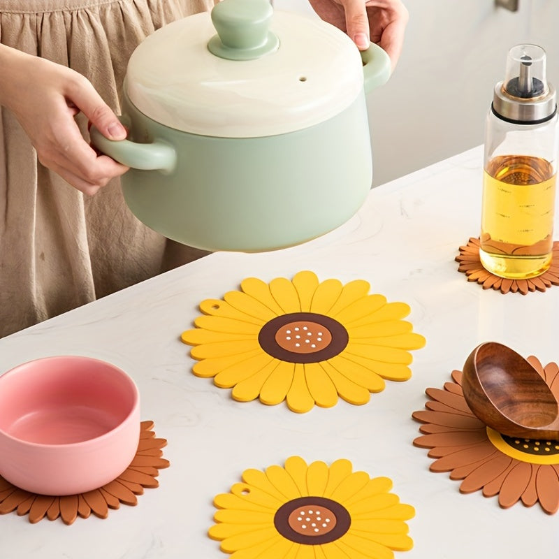 SunMat | PVC Heat-Resistant Sunflower Table Mat for Dining 7