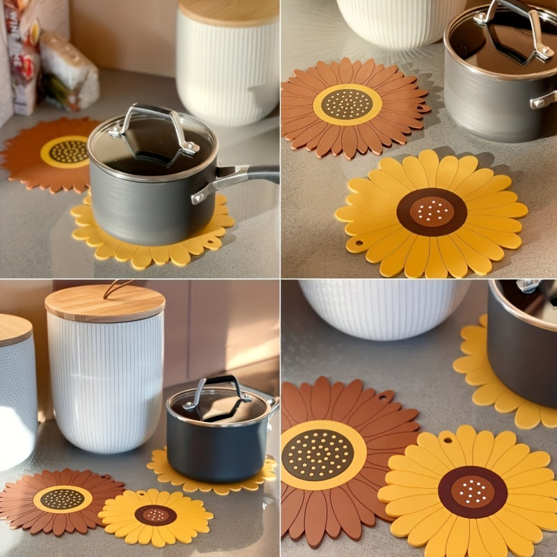 SunMat | PVC Heat-Resistant Sunflower Table Mat for Dining 8