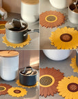 SunMat | PVC Heat-Resistant Sunflower Table Mat for Dining 8