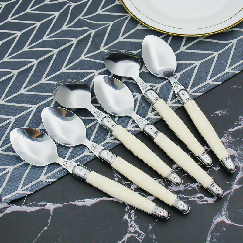 TableAura | Modern Stainless Cutlery Set with Classic Ivory Accents 3
