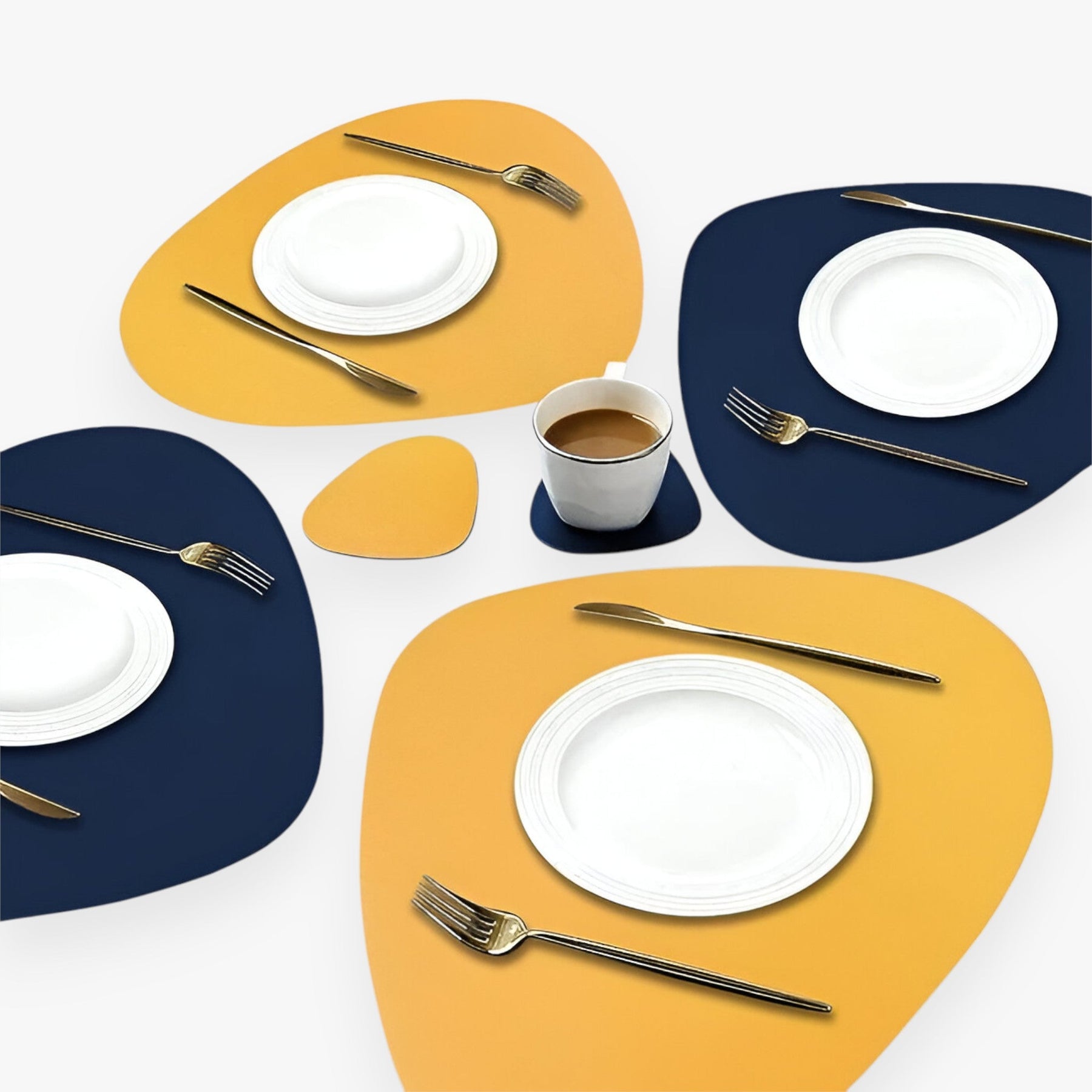 Table Mats Reversible Faux Leather Dining Set 1