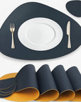 Table Mats Reversible Faux Leather Dining Set 4