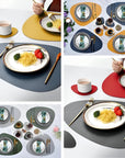 Table Mats Reversible Faux Leather Dining Set 6