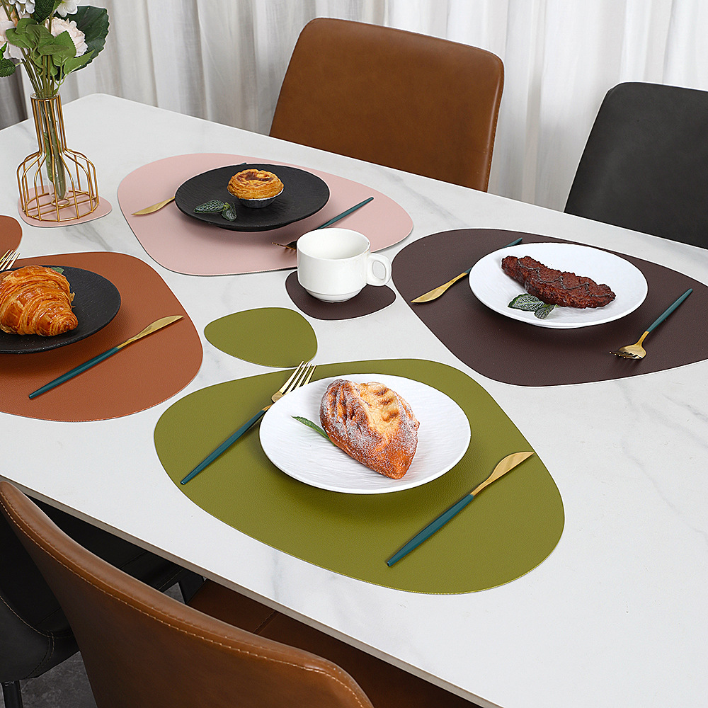 Table Mats Reversible Faux Leather Dining Set 7