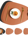 Table Mats Reversible Faux Leather Dining Set 9