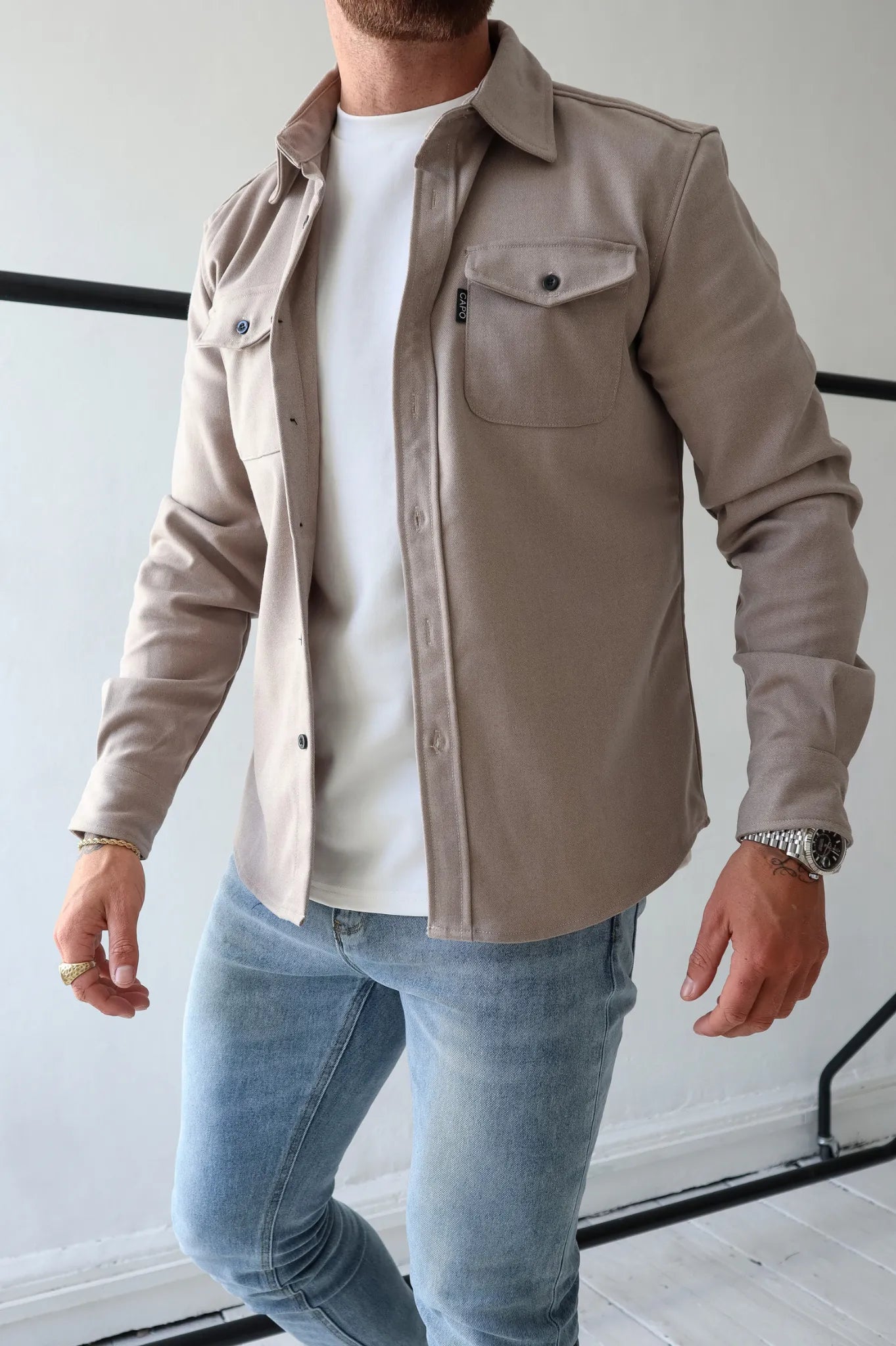TailorEdge | Buttoned Shirt Jacket for Men with Chest Pockets 1