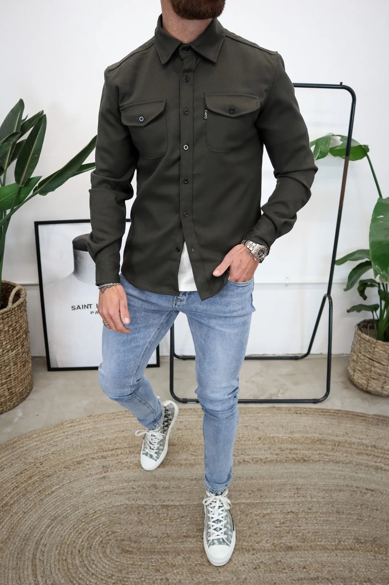 TailorEdge | Buttoned Shirt Jacket for Men with Chest Pockets 5